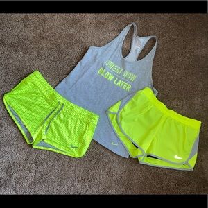 Nike- dri fit shorts and cotton racerback tank